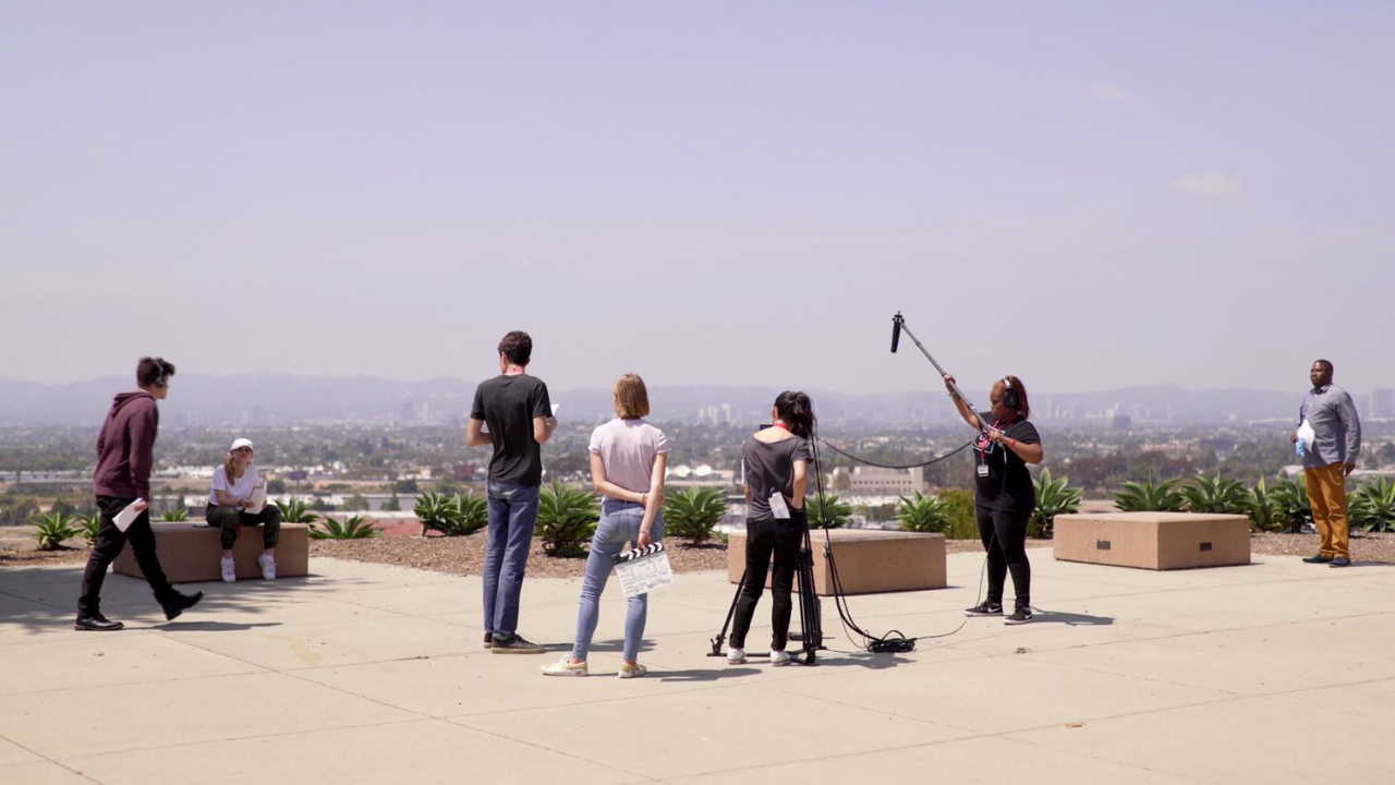 Pre-College Students work on a film project at LMU